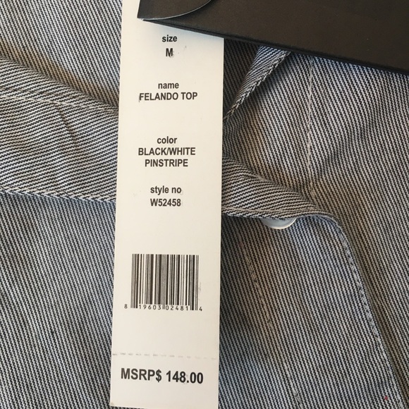 Walter Baker NWT | Felando Pinstripe Button Down top - Picture 4 of 8